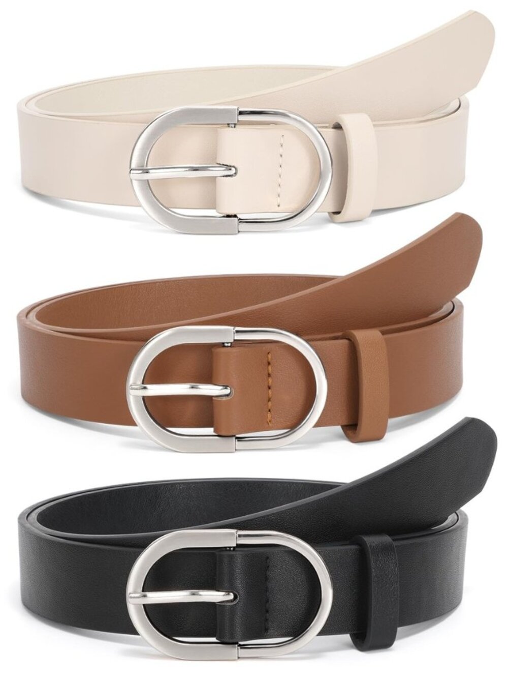 Women’s Leather Belts for Jeans Pants Fashion Ladies Belt with Gold Buckle
